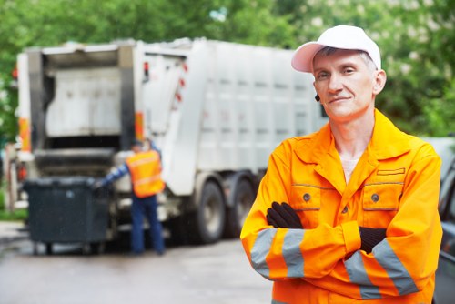 Demolition waste removal site in Archway