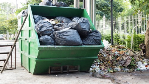 Sorting station showing separated recyclables in local transfer facility